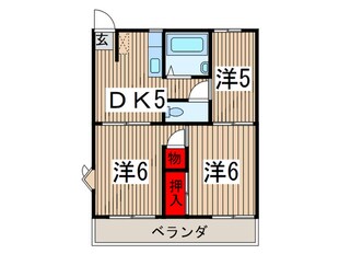 第2北久米ハイツの物件間取画像